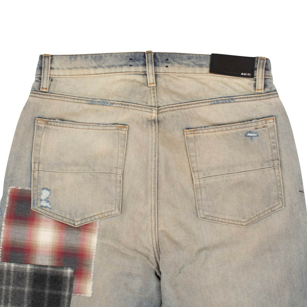 Amiri Mohair Patch Loose Jeans - Vintage Blue