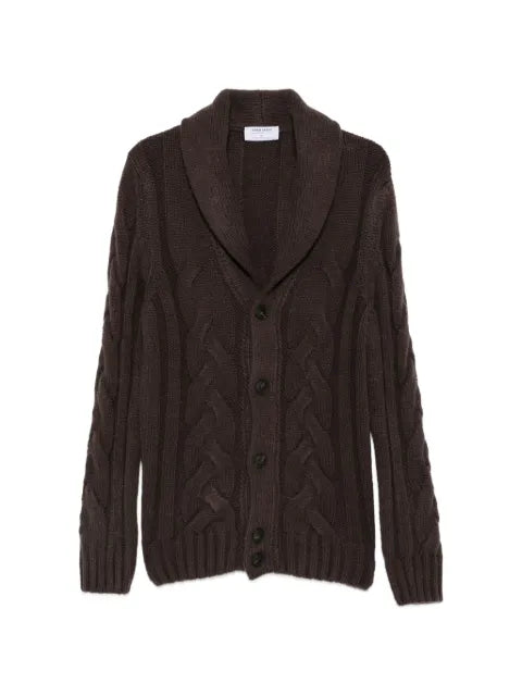 Gran Sasso cable-knit shawl-collar cardigan
