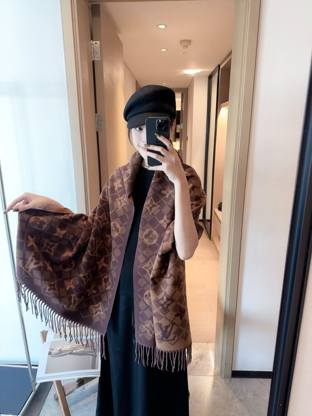 Louis Vuitton Fringed Monogram Scarf