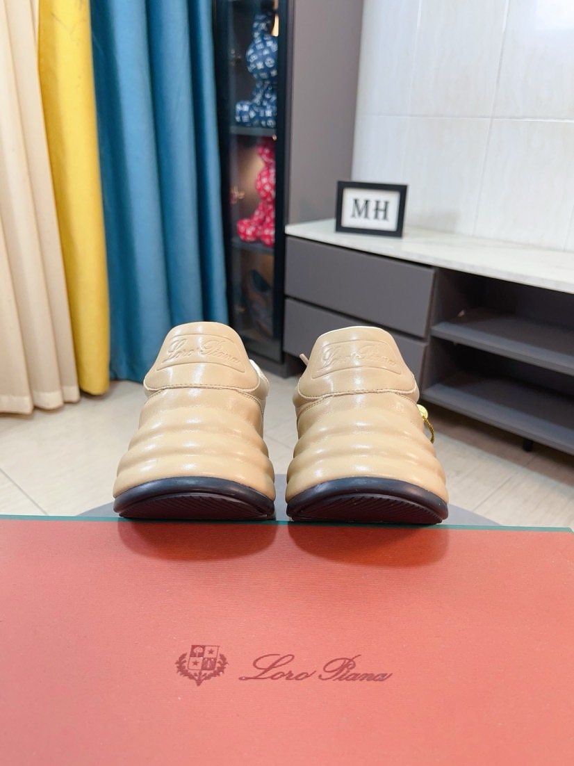 Loro Piana Beige Low-Top Sneakers