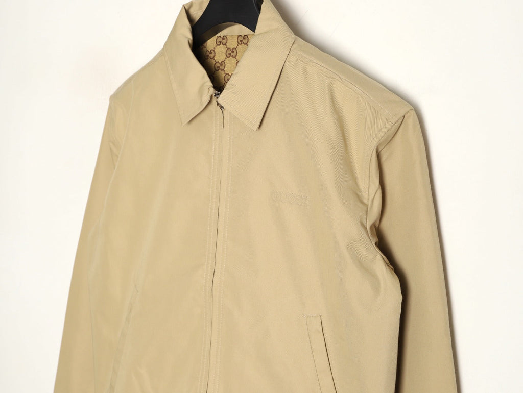 Gucci GUC Minimal Chest-Detail Zip Jacket - Beige